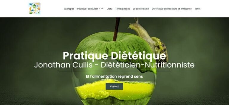 Header pratique diététique wordpress